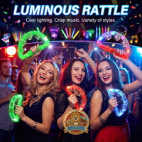Tambourin lumineux pour fêtes, tambourin LED clignotant, tambourin musical clignotant, luminaire de concert portable