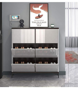 Mueble <span class=keywords><strong>Zapatero</strong></span> Moderno <span class=keywords><strong>para</strong></span> <span class=keywords><strong>Entrada</strong></span> con Banco Acolchado, Cajón Abatible, Tapa <span class=keywords><strong>de</strong></span> Mármol y Puerta Brillante, Estante Estrecho <span class=keywords><strong>para</strong></span> Zapatos <span class=keywords><strong>para</strong></span> la <span class=keywords><strong>Entrada</strong></span> del Hogar - Product Image 5