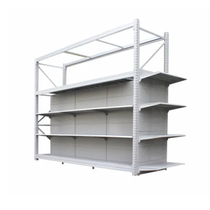 Estante de Exhibición Metálico de Doble Cara, Resistente y de Alta Calidad, para Comercios Minoristas - Etagere De Gondole para Supermercados - Product Image 1