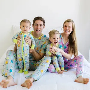 Combinaison sans pied en bambou unisexe, motif contrastant imprimé, pyjama, barboteuse pour bébé