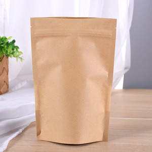Bolsa de almacenamiento de papel Kraft personalizada, cierre de cremallera para ventana redonda, para aperitivos, regalos, productos secos, frutos secos, embalaje de alimentos, sellada - Product Image 3