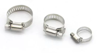 Collier de serrage réglable en acier inoxydable 304 DIN3017-1 de 16 mm à 25 mm pour tuyau de carburant, type serpentin, avec clip de fixation DIN3017-1