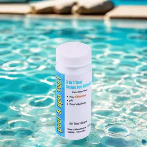 Tiras <span class=keywords><strong>de</strong></span> prueba multifunción para piscina eficiente y prueba <span class=keywords><strong>de</strong></span> spa cloro libre PH dureza <span class=keywords><strong>de</strong></span> alcalinidad - Product Image 1