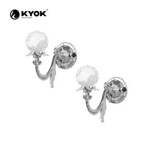 KYOK Tringle à rideaux suspendue en aluminium antique avec design en cristal, produit de luxe moderne <span class=keywords><strong>pour</strong></span> la maison et le bureau, crochets à rideaux - Product Image 2