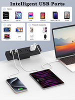 Nouvelle prise de courant américaine PD20W USBA + pince de USB-C montée prise de courant de bureau avec câble rétractable pour la maison de bureau