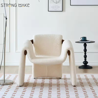 Fauteuil individuel contemporain en bois de style nordique vintage, moderne du milieu du siècle, pour salon et maison
