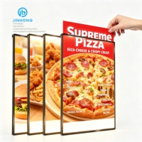 TIDAK ADA MOQ A1 A2 A3 A4 LED Snap Frame Light Box Menu Restoran Bingkai Poster Kaca Temper LED Papan Iklan Lampu LED Coffee shop