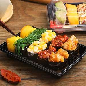 HYX-81213 <span class=keywords><strong>Bingo</strong></span> Échantillons Gratuits Emballage Alimentaire Jetable en PET Personnalisé avec Impression de Logo Couleur pour <span class=keywords><strong>Sushi</strong></span>, Sandwich, Salade – Style Japonais - Product Image 3
