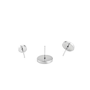 Stainless Steel <b>Disc</b> Earrings 14mm Thickened Base For Earring Making DIY Jewelry Components - Product Image 4