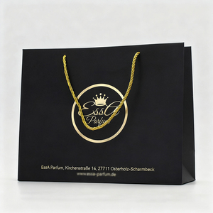 Bán Buôn Biểu Tượng Tùy Chỉnh In Thêm Lớn Hàng Tạp Hóa Túi Bao Bì Sang Trọng Màu Đen Quần Áo Quà Tặng Mua Sắm Tote Túi Giấy Với Xử Lý - Product Image 6