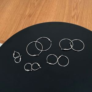 Dylam Simplicity Women Dress up Jewelry S925 <b>Silver</b> Rhodium Plated Big Size Thin Hoop Clasp <b>Clip</b> on Earrings for Women - Product Image 2