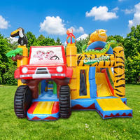 WINSUN-Château Gonflable pour Enfant, Nouveau Design, Moonwalk Combo, Thème Voiture Gonflable, Maison de Rebond, avec Glissière