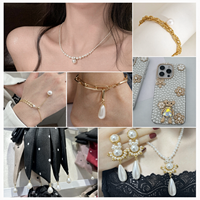 Pendentifs en fausses perles d'imitation avec boucle métallique en ABS pour la fabrication de bijoux DIY et la décoration