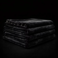 Tissu Velours Brossé Ignifuge NFPA 701, Absorbant la Lumière, Infroissable, Doux au Toucher, 100% Polyester, Occultant pour Scène et Événements