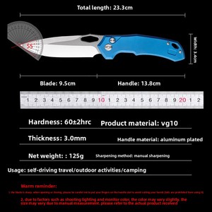 Couteau de survie tout-en-un pour le camping, lame VG10, manche G10, multifonction, portable, non affûté, personnalisable, fabriqué en [lieu de fabrication] - Product Image 4