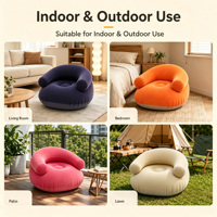 Canapé gonflable moderne pliable en PVC, fauteuil gonflable portable en forme de U avec accoudoirs pour une utilisation intérieure et extérieure