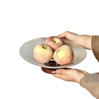 Creatieve minimalistische ronde fruitschaal van glas, kristalhelder, modern, voor thuis, woonkamer, salontafel, snack schaal