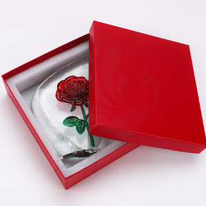 Ornement en verre rose iceberg de cristal, décor floral peint, cadeau pour la fête des mères - Product Image 4