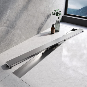 Sifone <span class=keywords><strong>Doccia</strong></span> Lineare Oro Spazzolato 90x7cm in Acciaio Inox SUS304 con Scarico Laterale Anti-Odore, Griglia a Scomparsa <span class=keywords><strong>per</strong></span> Bagno e Cucina - Product Image 2