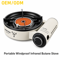 Réchaud de camping infrarouge portable en alliage d'aluminium monobloc, coupe-vent, à gaz butane, avec allumage par bouton, économe en énergie, le plus vendu