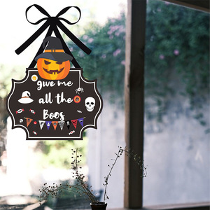 ป้ายแขวนไม้รูปผีสำหรับตกแต่งภายในบ้านในวันฮาโลวีน ป้ายต้อนรับสำหรับงานปาร์ตี้บ้านผีสิงแสนหวาน - Product Image 3