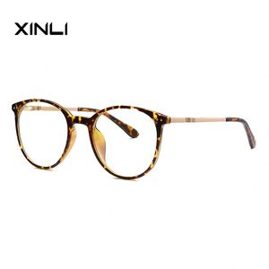 XINLI 2055 Retro Style Rounded Cooling <b>Pink</b> Geometric Pattern Full-Rim Anti-Blue Light Glasses Eyewear <b>Frames</b> for Unisex - Product Image 2