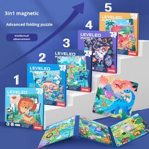 Custom 3 in 1 libro magnetico legno Montessori giocattoli educativi <span class=keywords><strong>di</strong></span> apprendimento animale puzzle libro giocattoli educativi per bambini - Product Image 2