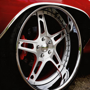 Rines Forjados Estilo Forgiate de 22-28 Pulgadas, Color Plata y Rojo, Aleación, 5x114.3, 5x120, 5x127, 6x139.7, Compatibles con Chevy - Product Image 3