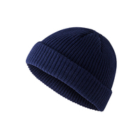 Bonnet unisexe de couleur unie chaud tricoté chapeau sans bord pour hommes hiver automne Hip Hop Style de rue pour vêtements de plage
