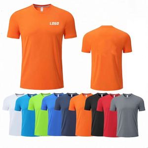 Us Size No Moq Custom Logo Spandex Printing Plain Tee Quick Dry Gym Wear Blank Sport T-Shirt Spandex Fabric Tshirt for Men - Product Image 1