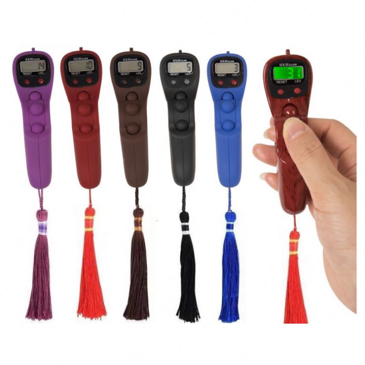 New type LED Tasbih Digital Tally Counter Plastic Bead islamic tasbeeh Muslim finger counter light digital hand counter