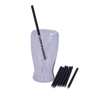 Black Paper Cocktail <b>Straws</b> 14.5cm Disposable Party <b>Drink</b> Accessory - Product Image 3