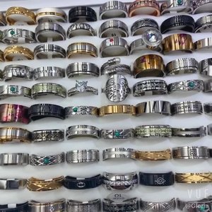 Anello Gioiello da Mano con Motivo Geometrico Lotto Misto <span class=keywords><strong>in</strong></span> Acciaio Inossidabile da <span class=keywords><strong>Uomo</strong></span> e da <span class=keywords><strong>Donna</strong></span> per Feste per Esprimere Personalità alla Moda - Product Image 2