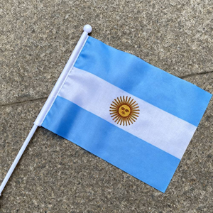 아르헨티나 핸드 헬드 깃발 6개 남미 국가 핸드 플래그 국경일 장식 폴리에스터 소형 미니 깃발 도매 - Product Image 1