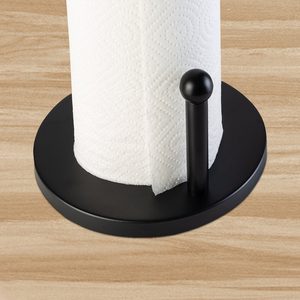 Porte-serviettes en <span class=keywords><strong>papier</strong></span> de cuisine moderne et élégant, noir, en acier inoxydable, avec support vertical - Product Image 5