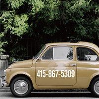 Autocollant numérique personnalisé en vinyle adhésif imperméable de 6 pouces, grande taille, pour extérieur, numéro de téléphone de voiture surdimensionné, pour usage cosmétique