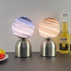 <span class=keywords><strong>Lampe</strong></span> de table rechargeable au design nordique avec lumière d'ambiance ciel étoilé pour restaurants et cafés en extérieur, abat-jour transparent, veilleuse - Product Image 1