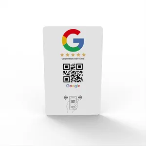 Silone Aangepaste Afdrukken Google Reviews Kaart Pvc Smart Nfc Rfid Ntag213 215 216 Chip Nfc Google Play Cadeaubon