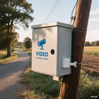 Caja CCTV para exteriores de acero inoxidable, carcasa de sistema de cámara de seguridad de Metal resistente a la intemperie para estacionamiento en carretera