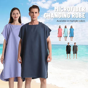 Serviette de <span class=keywords><strong>plage</strong></span> poncho en microfibre personnalisée, séchage rapide, légère, à capuche, pour la <span class=keywords><strong>plage</strong></span> et la plongée estivale, couleur unie - Product Image 4