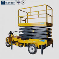 Plateforme élévatrice à ciseaux, tricycle électrique, grue de levage à pression d'huile, acier au manganèse, 2 personnes, 4-6m/min
