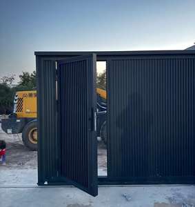 Porte coulissante en aluminium de haute qualité, personnalisable en hauteur, avec rouleaux, porte principale électrique pour cour - Product Image 2