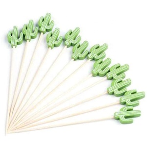 Cocktail di cactus tropicale raccoglie stuzzicadenti fantasia di bambù <span class=keywords><strong>per</strong></span> antipasti bevande frutta hawaiana <span class=keywords><strong>per</strong></span> guarnire il cibo del partito bastoncini di spiedino - Product Image 1