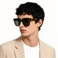 Lunettes de soleil polarisées carrées vintage unisexes en acétate, plusieurs coloris, lunettes de mode pour un usage quotidien