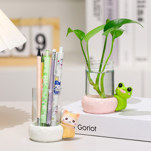 Vase en verre transparent sur le thème des animaux mignons, décoration hydroponique Pothos, vase de table pour la maison, le salon, style moderne et simple - Product Image 2