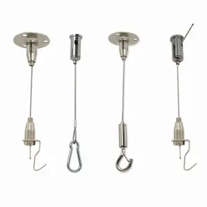 Acoustic Ceiling Grid Type Lighting Suspension Steel Wire Cable Kits Luminaire Wire Mounted Hanging Kit