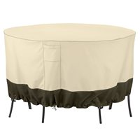 Couverture de table d'extérieur résistante aux UV olive beige de 94 pouces, anti-décoloration, imperméable, pour meubles de patio, housses pour ensemble de chaises de table ronde