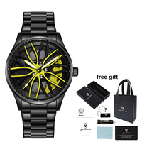 Jam Tangan Pria Gohuos 8901 Desain Roda Mobil Mewah Tahan Air Original Quartz Reloj Para Hombre Montre