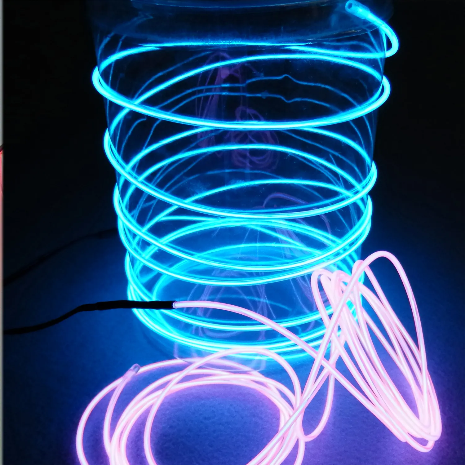 High Brightness Red Green 2.3mm Flexible Rope Tube Neon Glowing Led El Wire Cable Lights Wholesale
