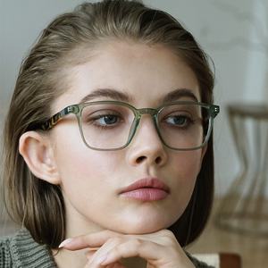 新入荷 クラシックデザイン ヴィンテージ ユニセックス スクエア フルリム 軽量 エコ バイオ アセテート オプティカルフレーム 眼鏡 - Product Image 1